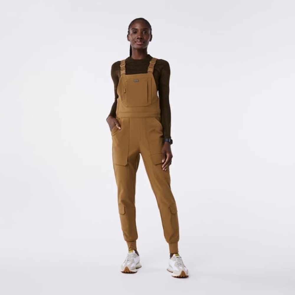 Figs Women's Brown Utility Overalls